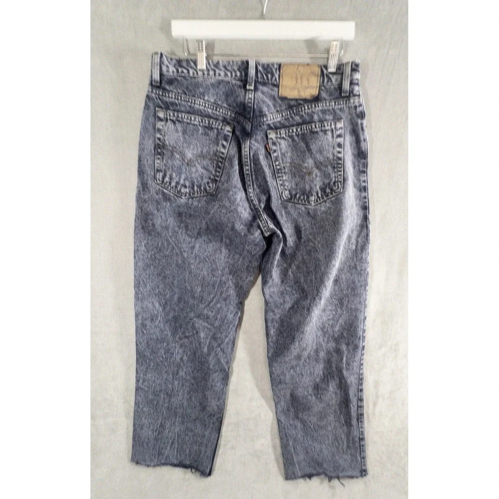 Vtg 1997 Levis 565 Wide Leg Womens 12 Rough Hem Made In USA Stone‎ Wash